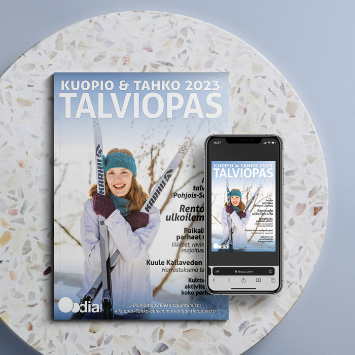 Lehtitaitto Kuopio&Tahko talviopas 2023 kansi.